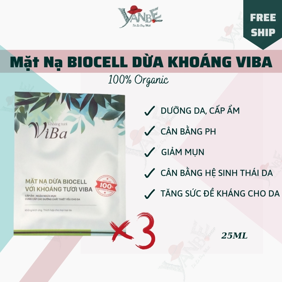 Mặt nạ dừa biocell - mặt nạ nâng cơ - mặt nạ cấp ẩm - mặt nạ cho da mụn - mặt nạ cho da hỗn hợp _ yanbe_shop