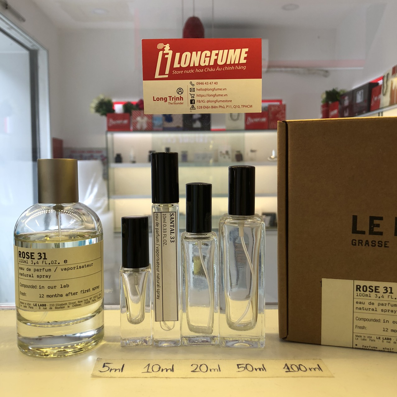 Mẫu thử nước hoa niche le labo rose 31 - longfume quận 10 chiết nước hoa 5ml 10ml 20ml 30ml