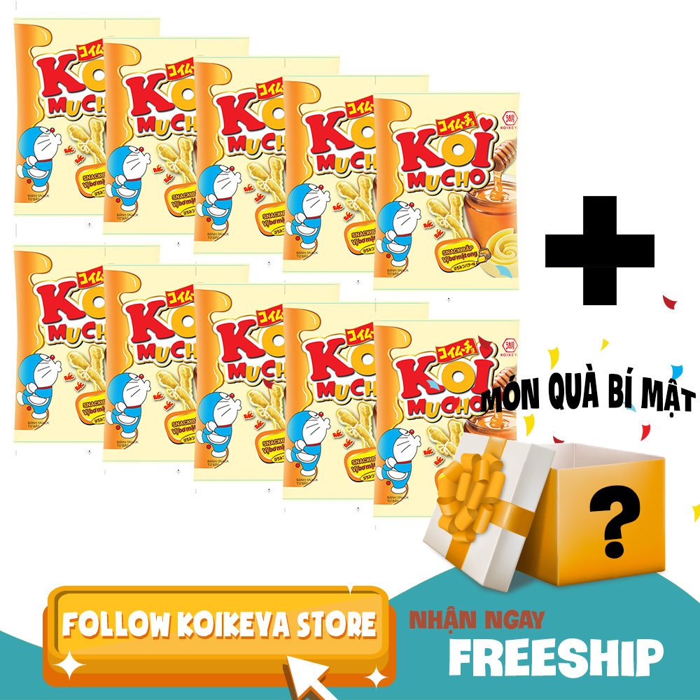 Lốc 10 gói Snack bắp Koimucho vị bơ mật ong 36g