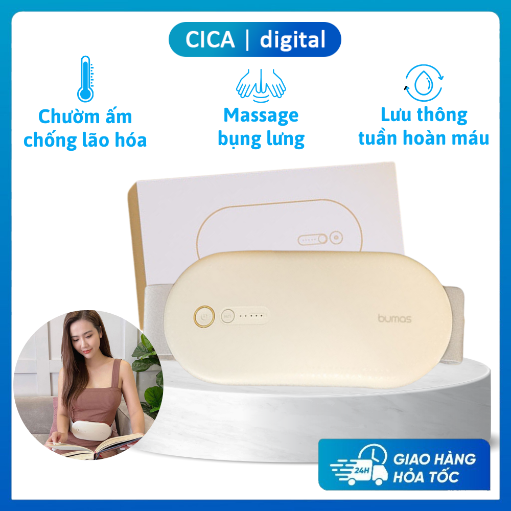 Đai Chườm Nóng, Máy Massage Giảm Đau Bụng Kinh BUMAS BU01 - Hỗ Trợ Chống Lão Hoá Da Sau Sinh