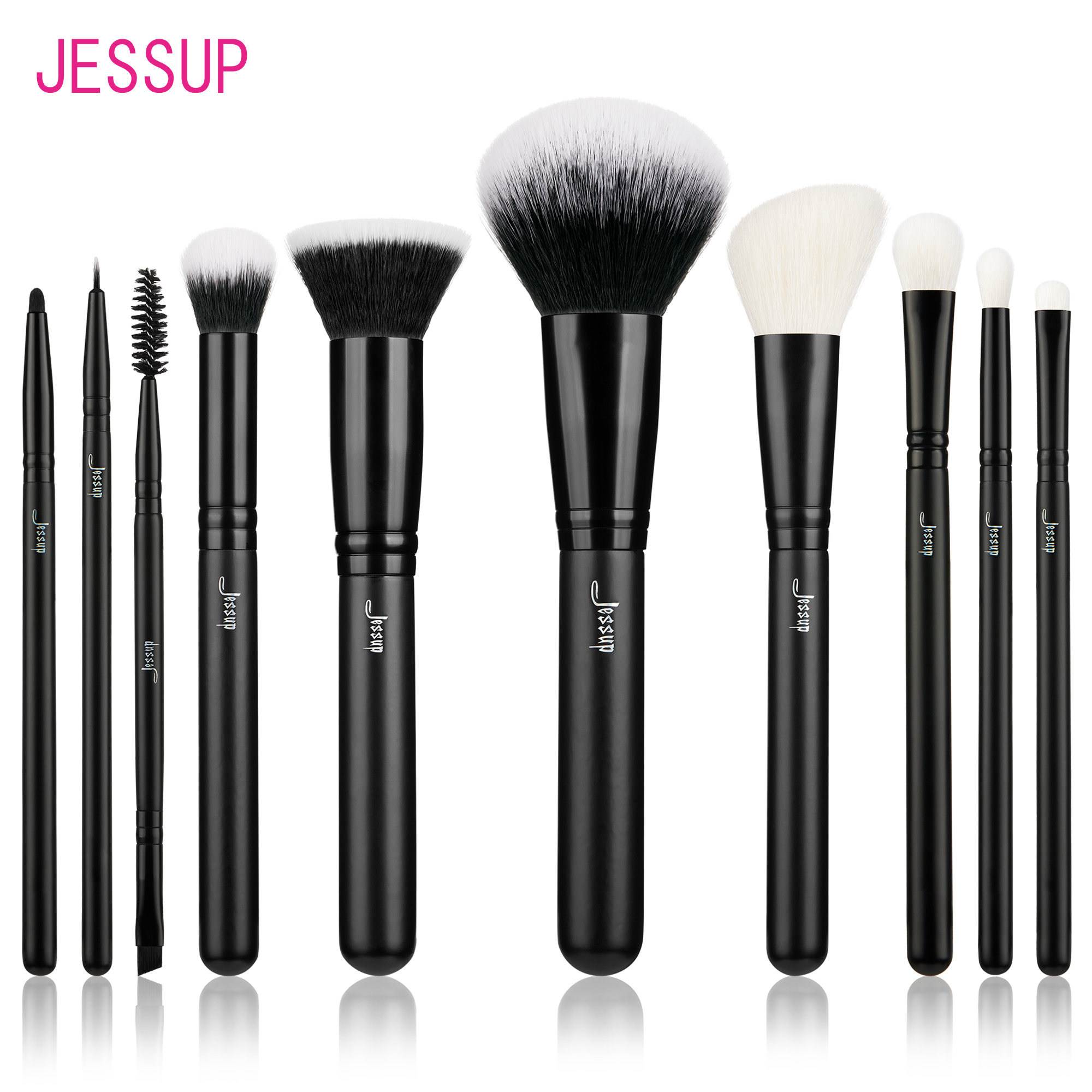 Jessup Trang Điểm Bộ 10 Cọ Trang Điểm Tự Nhiên-Tổng Hợp Phấn Nền Phấn Mắt Bút Kẻ Mắt Che Khuyết Điểm Má Hồng Lông Mày T323