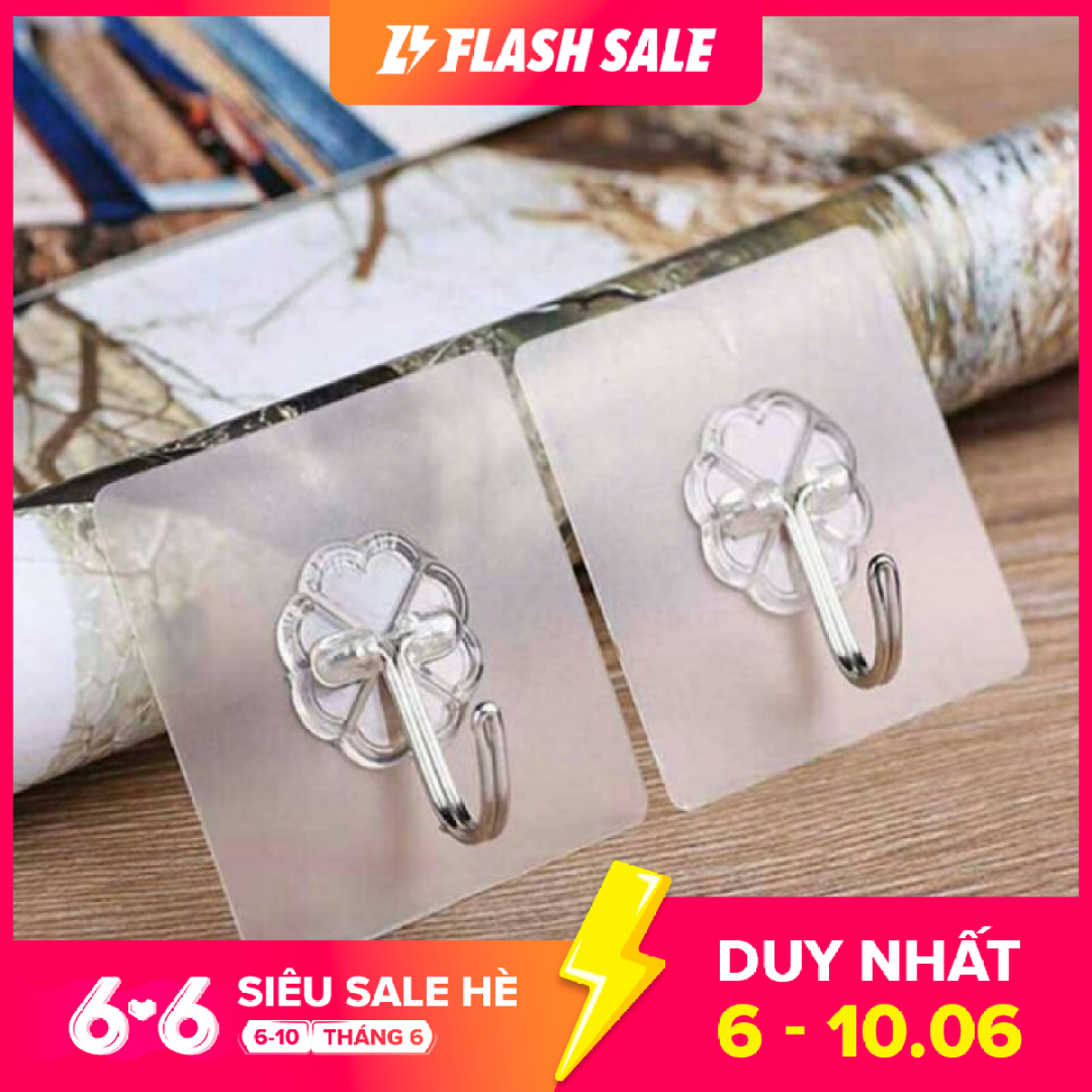 (HÀNG LOẠI DÀY, ĐẸP) Combo 05 Cái Móc Dán Tường Chịu Lực Trong Suốt Siêu Dính