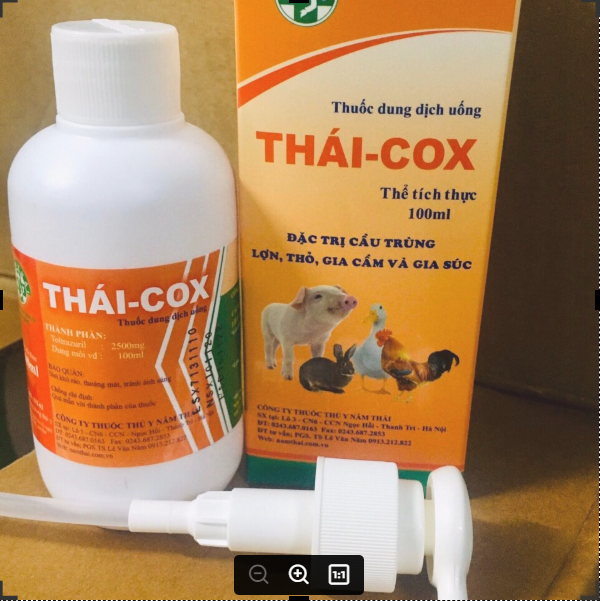 Thái Cox 100ml Cầu trùng lợn, thỏ, gia cầm và gia súc non