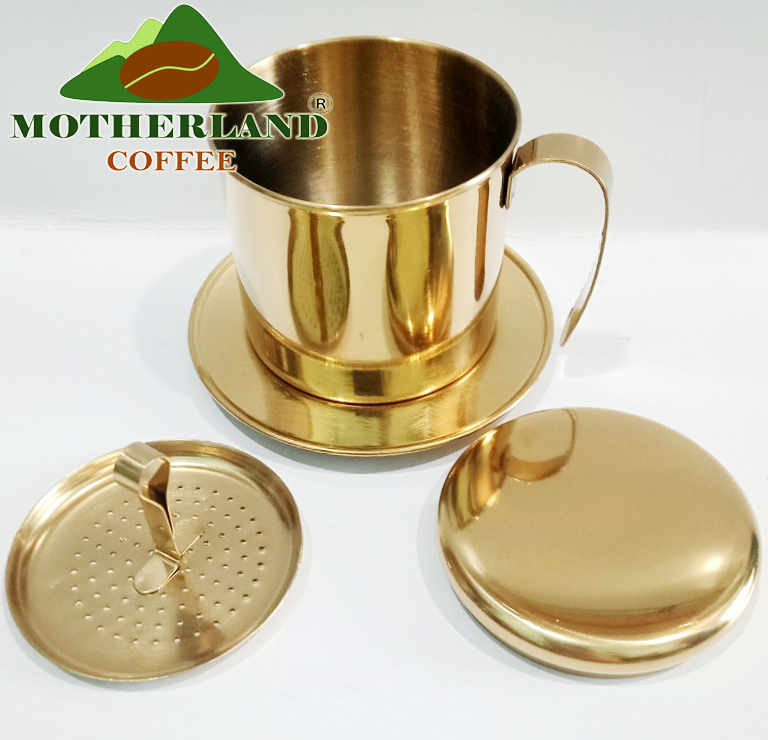 Phin pha cà phê inox mạ vàng