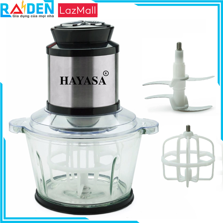 [Có Sẵn Linh Kiện] Máy xay thịt đánh trứng đa năng Hayasa Ha-381 công suất 350W xay thực phẩm xay thịt cá đánh trứng xay hành tỏi ớt xay rau củ quả-hàng chính hãng bảo hành 12 tháng