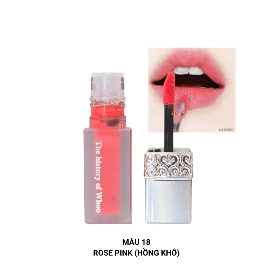 Son kem The Whoo cao cấp mịn lỳ, bền màu, dưỡng ẩm màu 18 Rose Pink( hồng khô) mini 2.1g - AB AUTHENTIC'