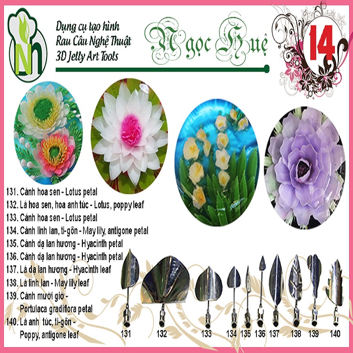 [HCM]Kim rau câu 3D Ngọc Huệ (bộ số 14 - hoa sen tigon mười giờ dạ lan hương)
