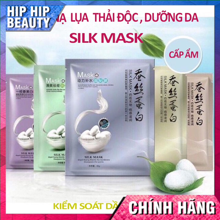 [Sỉ]COMBO 10 Mặt nạ thải độc tơ tằm，mặt nạ dưỡng da mụn cấp ẩm -mặt nạ dưỡng trắng ,ngừa thâm, mặt nạ giảm nám tàn nhang, mặt nạ làm săn và tăng đàn hồi SILK MASK của BIOAQUA [ HIP HIP BEAUTY] A49