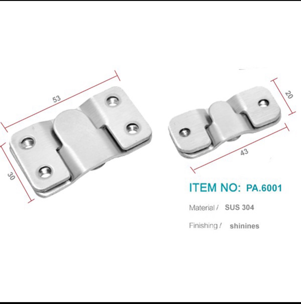 Pát móc treo khung tấm chất liệu inox giá cho 1 cặp 2 chiếc
