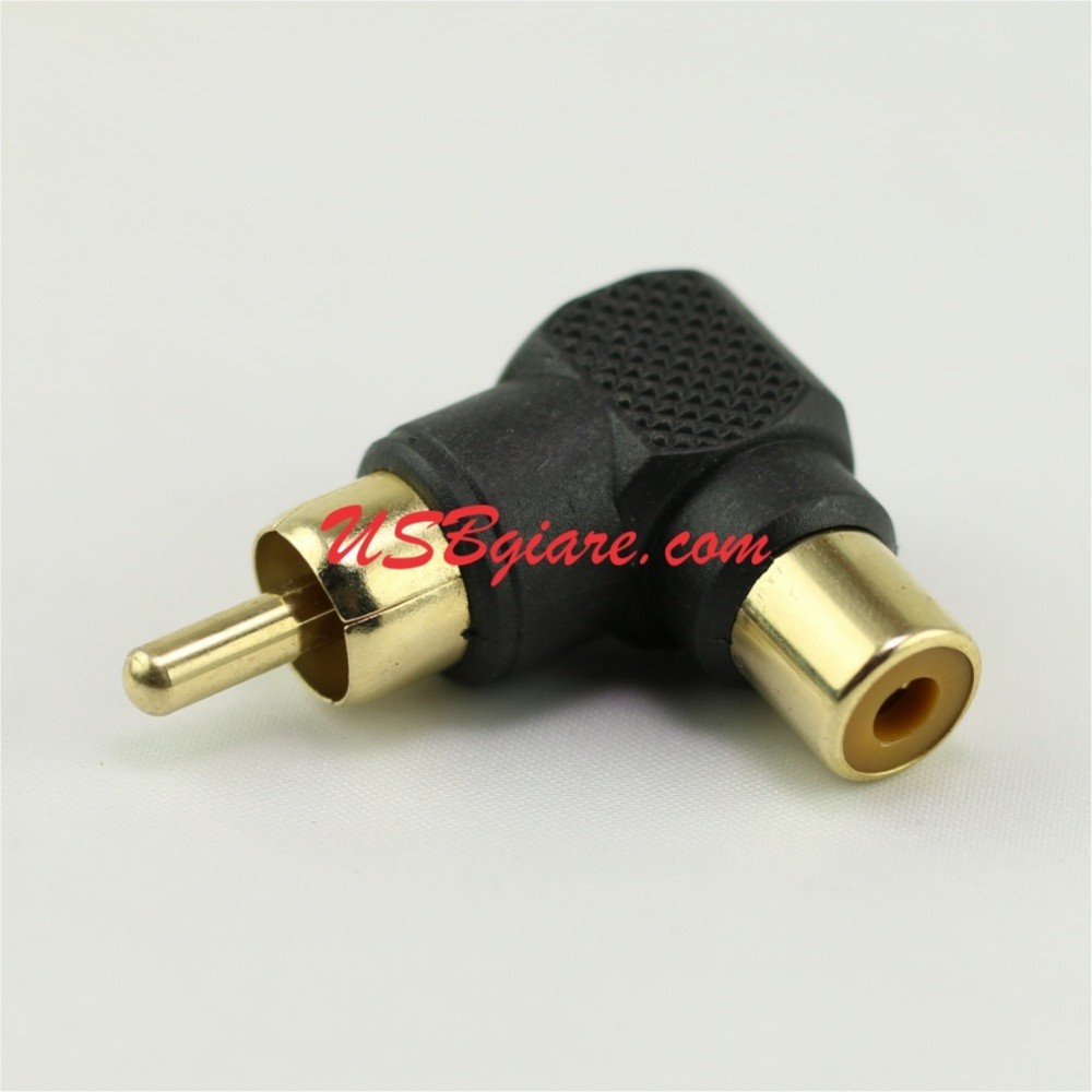 Đầu nối av rca bông sen cong góc 90 độ