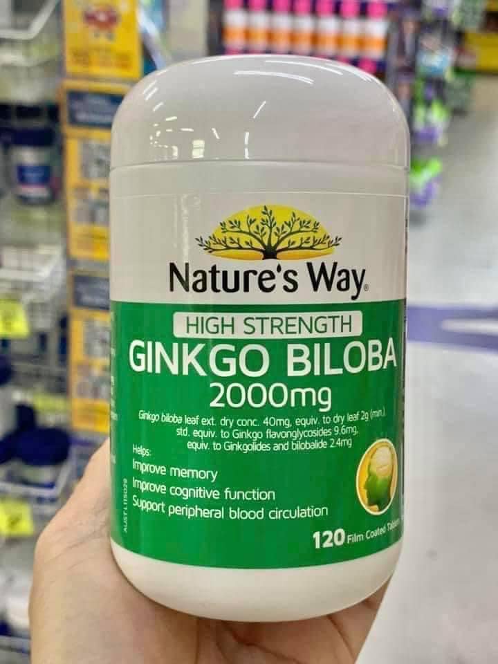Bổ não Ginkgo Biloba 2000 Natures Way 100 viên