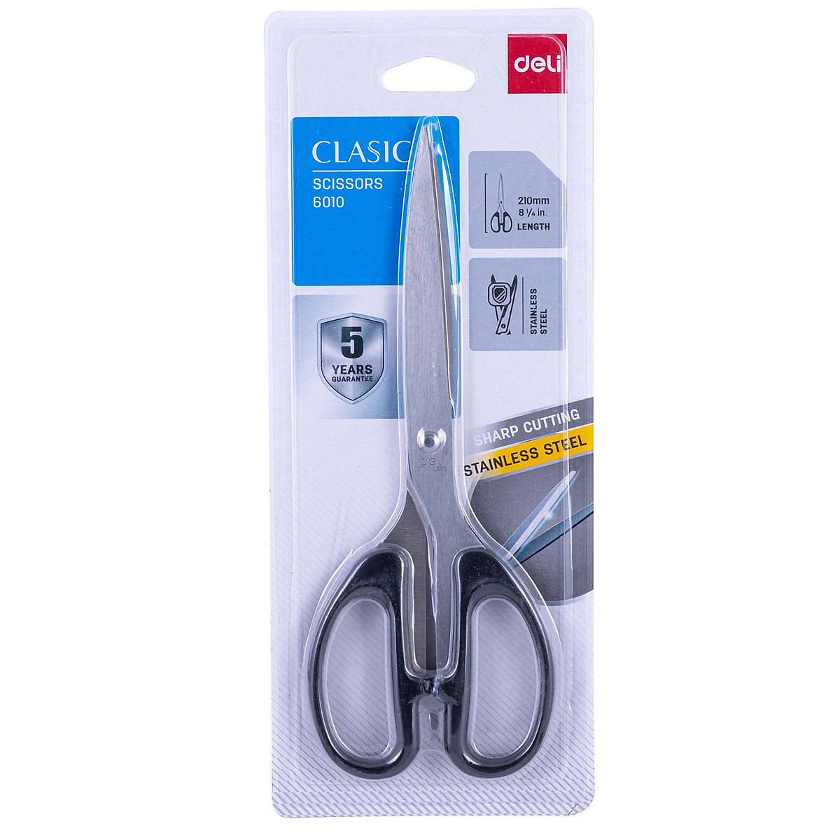 Kéo lớn văn phòng deli 6010 size 210mm màu ngẫu nhiên