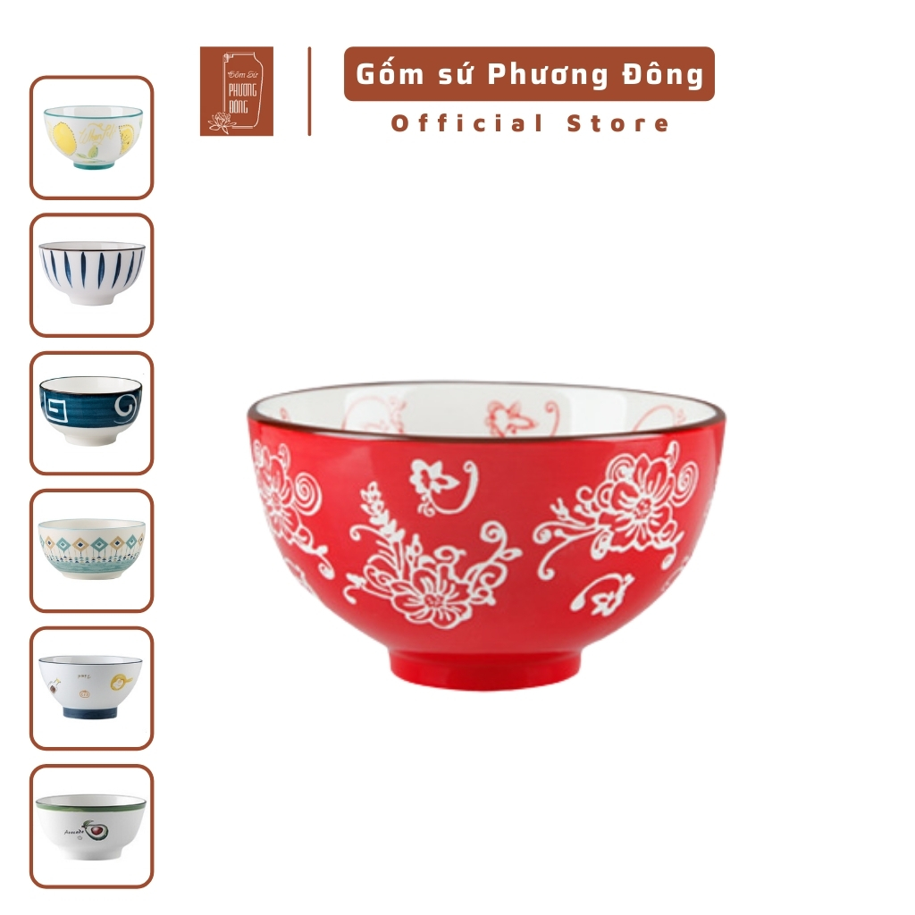 Bát con, chén ăn cơm gốm sứ cao cấp Phương Đông, họa tiết kiểu dáng họa tiết đa dạng, phong cách Nhật Bản, Hàn Quốc