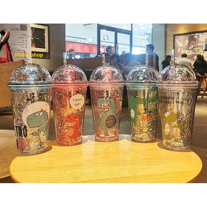 Bình đựng nước khủng long 3d cute 500ml