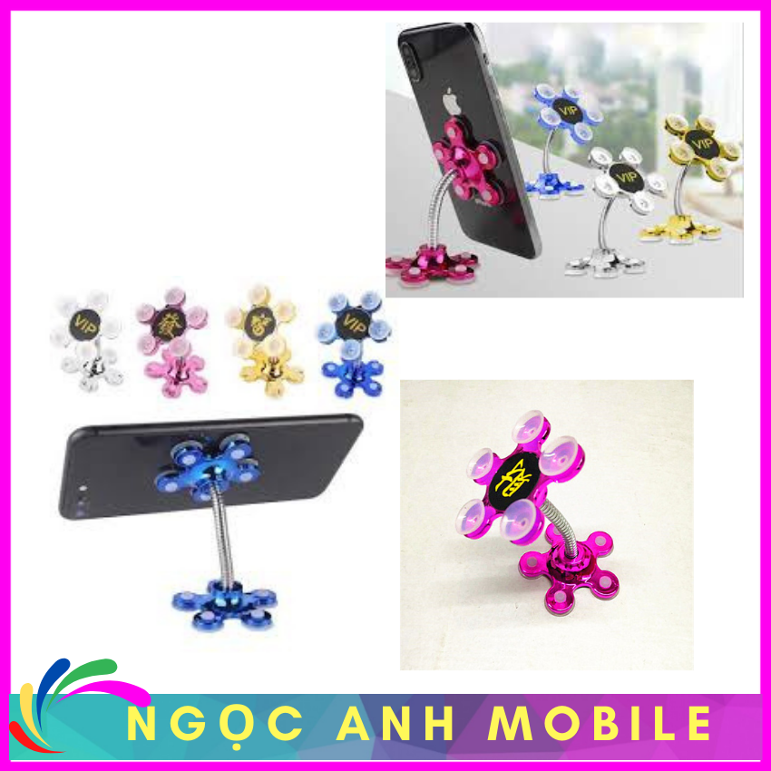 Đế hít điện thoại,gía đỡ điện thoại hình hoa mai 2 đầu hít siêu chắc.