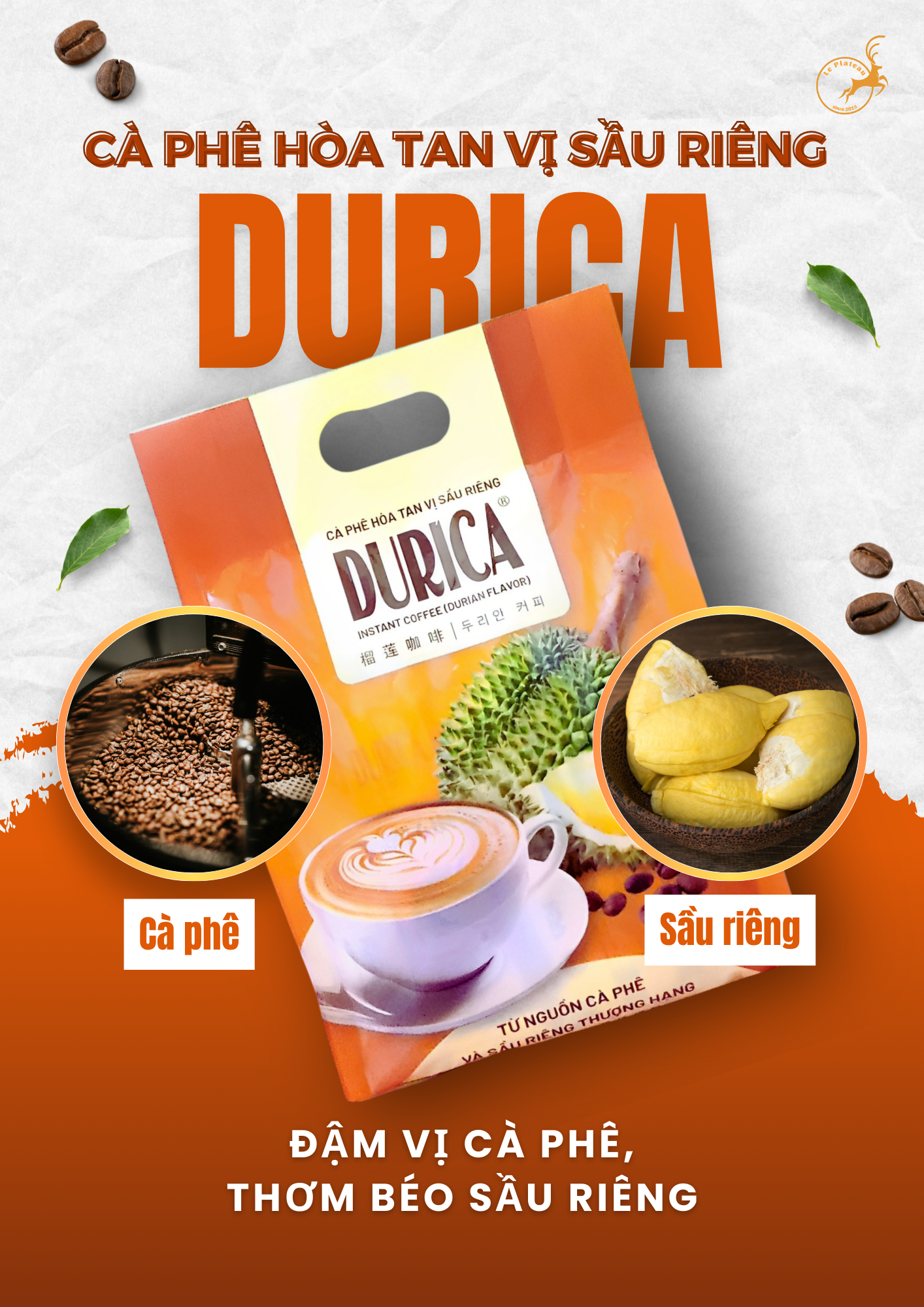Durian instant coffee 4 in 1