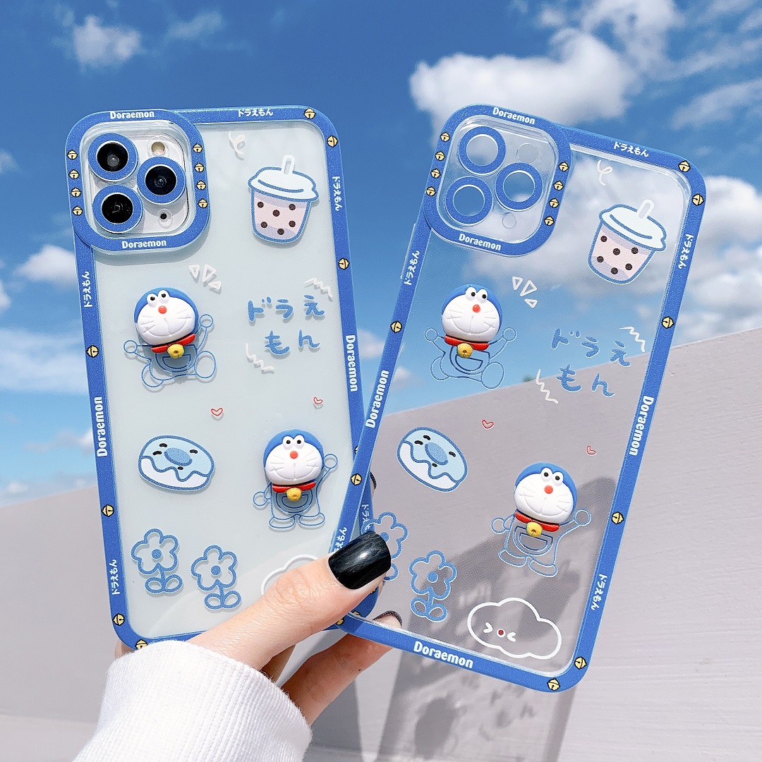 Ốp Lưng Silicon Chống Sốc Viền Nổi Doraemon