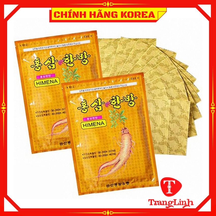 Cao dán hồng sâm Himena hàn quốc, gói 20 miếng - Cao dán sâm chính hãng giúp giảm đau lưng, đau cơ, đau vai gáy - tranglinh