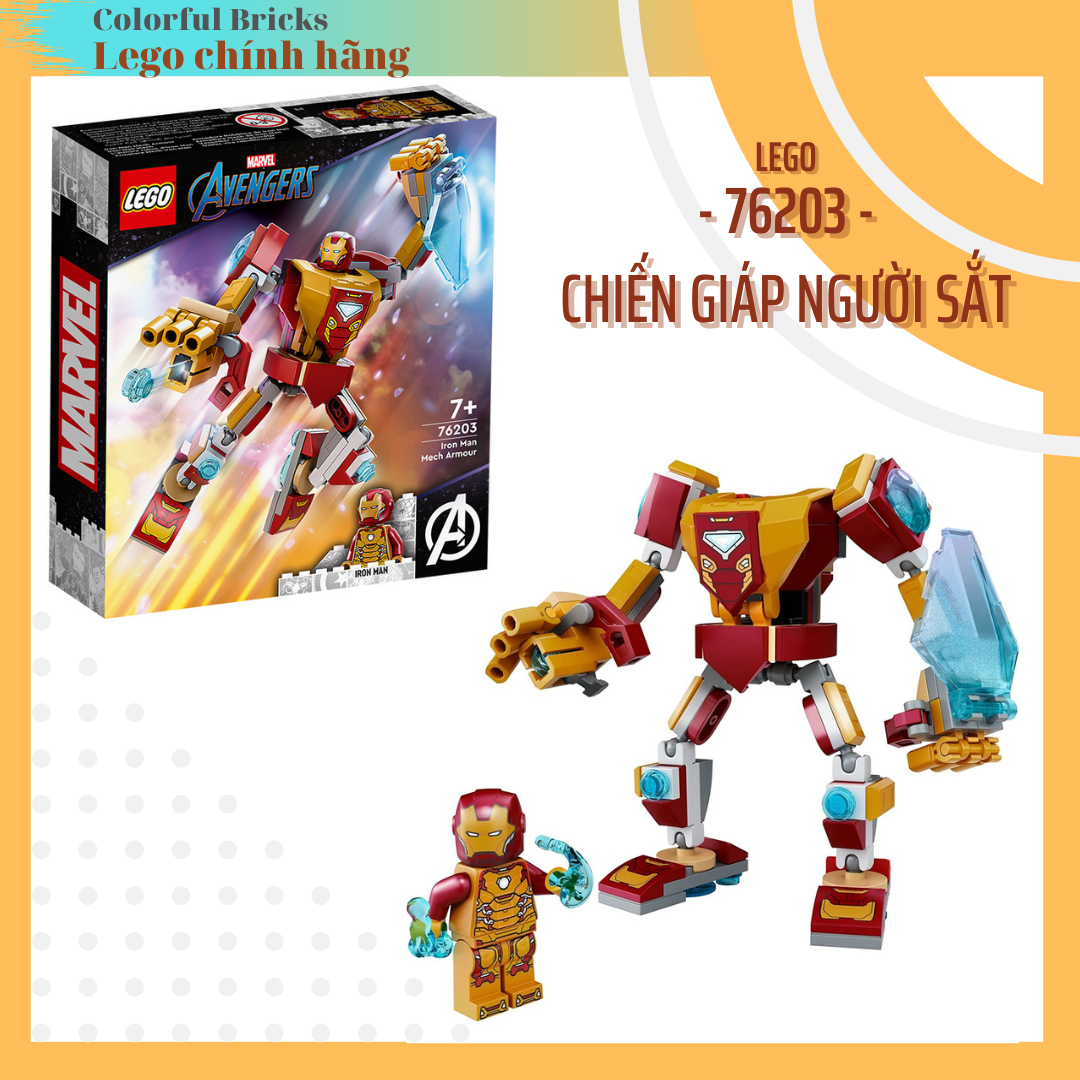 Lego marvel 76203_chiến giáp người sắt _chính hãng