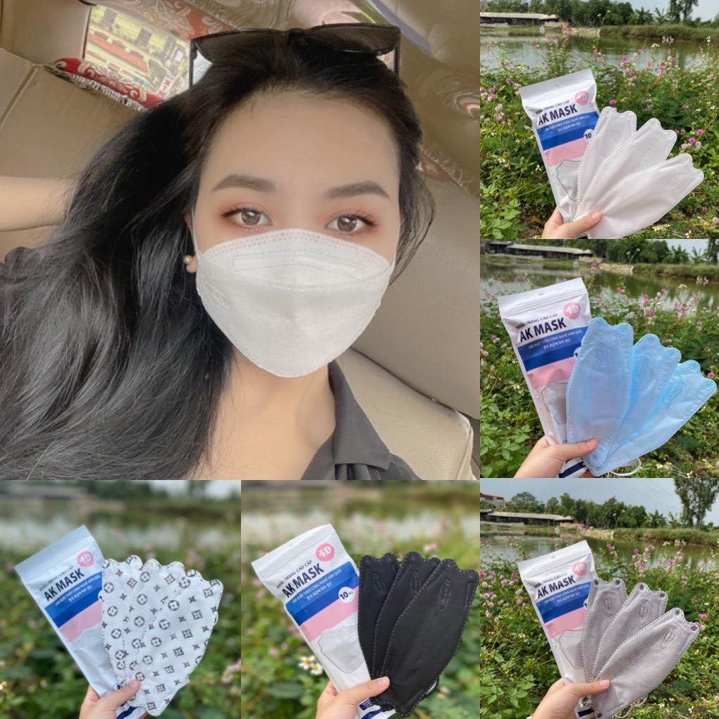 Thùng 300 chiếc khẩu trang kf94 4d AK mask hàng xuất Hàn
