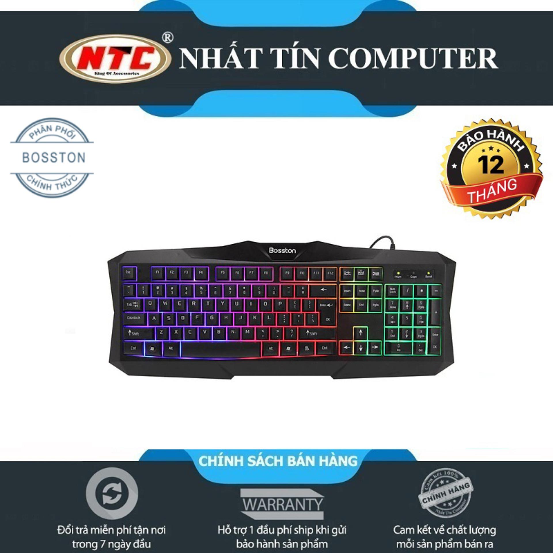 Bàn phím chuyên Game Led 7 màu Bosston X19 - Hãng phân phối chính thức - Nhất Tín Computer