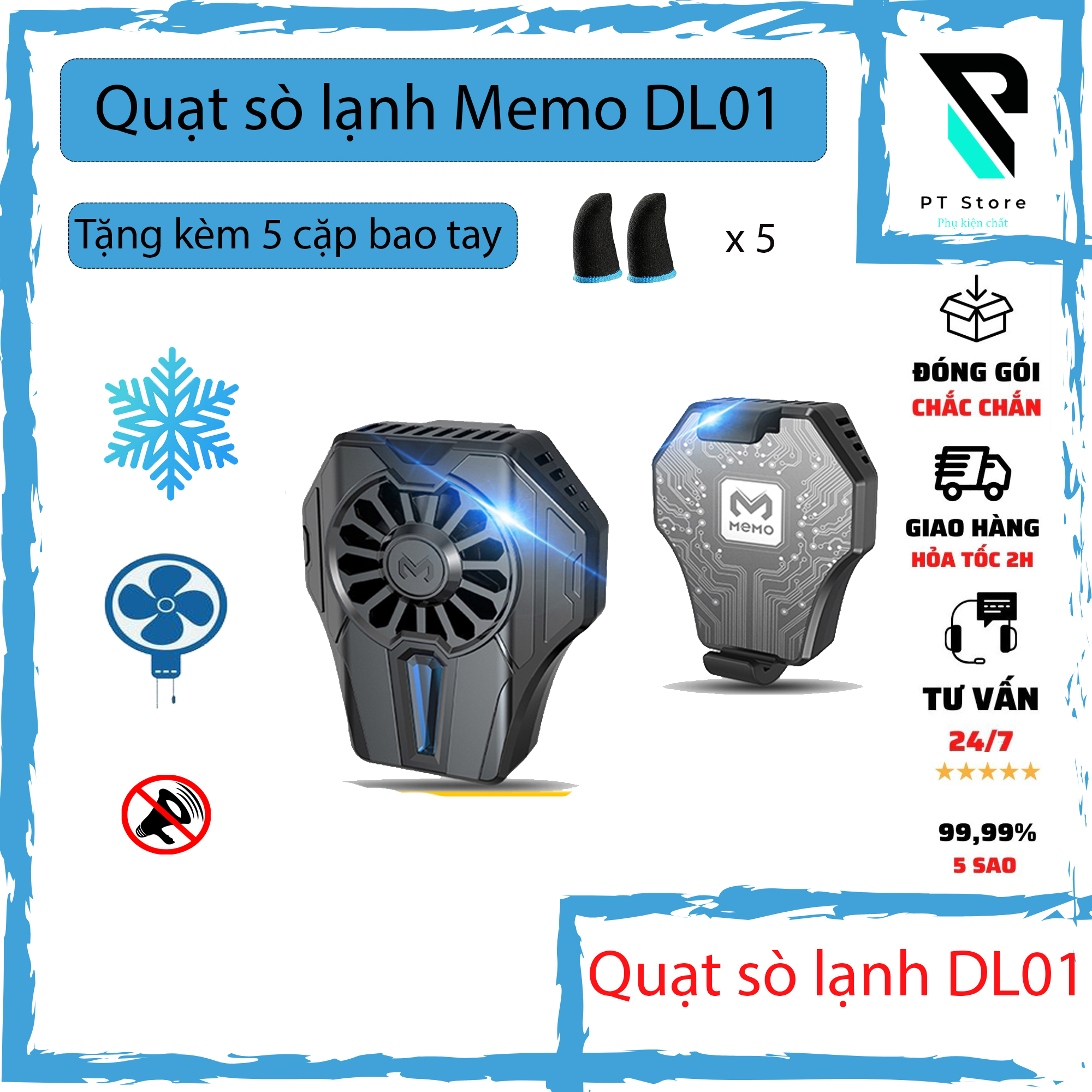 Quạt Tản Nhiệt điện thoại MEMO DL01 - Làm lạnh ngay lập tức - giảm nhiệt độ - tăng hiệu năng