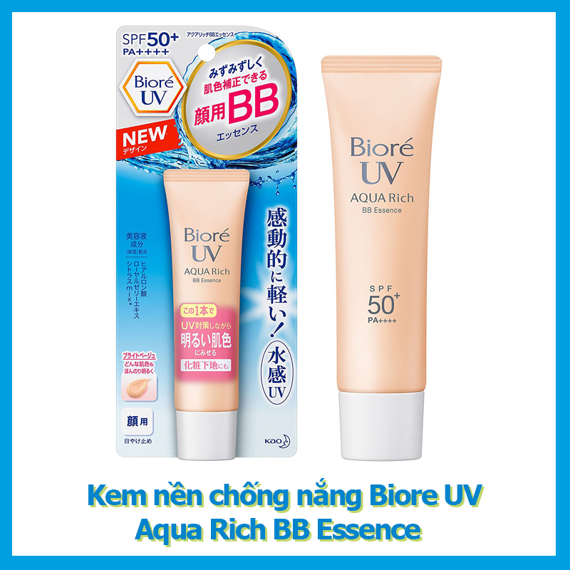 Kem nền chống nắng biore bb aqua rich essence sof50+/pa++++ 33g