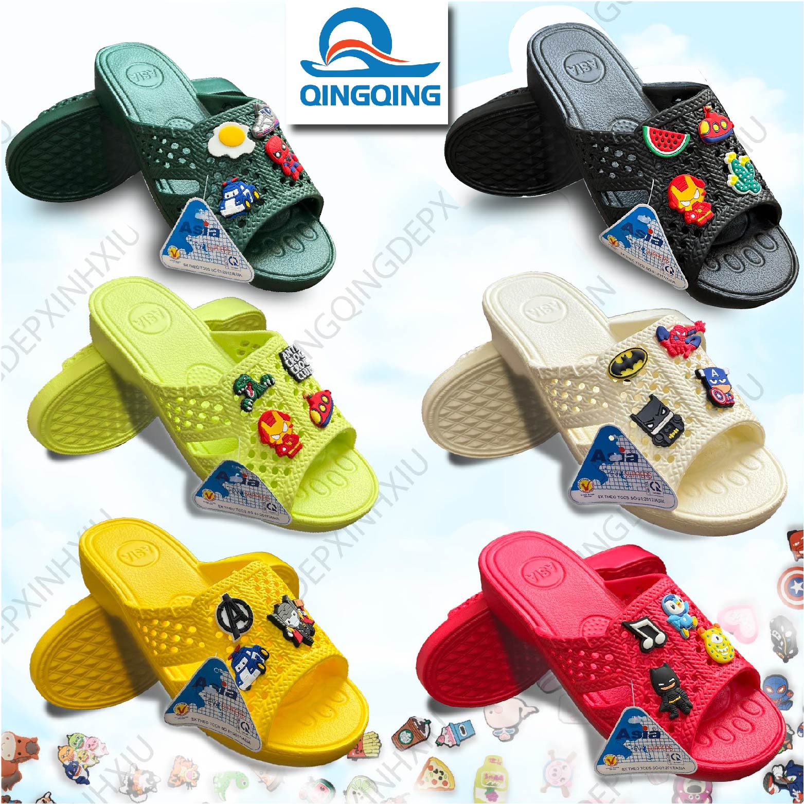Dép tổ ong ASIA,dép đi trong nhà ASIA (Size 38-43) kèm Sticker. Size chuẩn,êm chân,siêu bền,cao 3.5cm