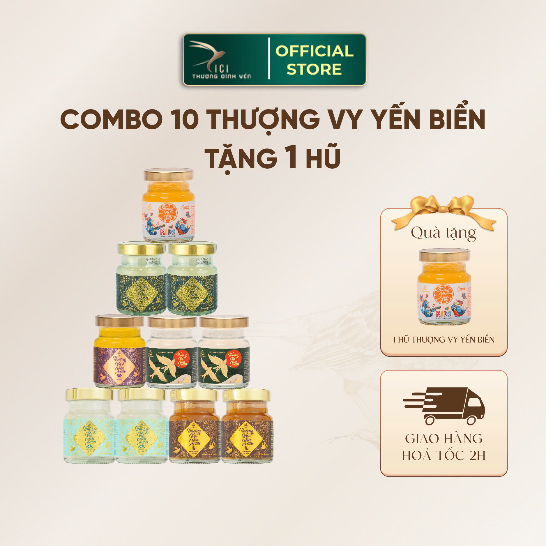 [Mua 10 Tặng 2]Combo 10 Hũ Yến Biển Chưng Sẵn 6 Vị Cici Thượng Đỉnh Yến 30% Yến 70ml Cho Cả Gia Đình Yến Cho Bé