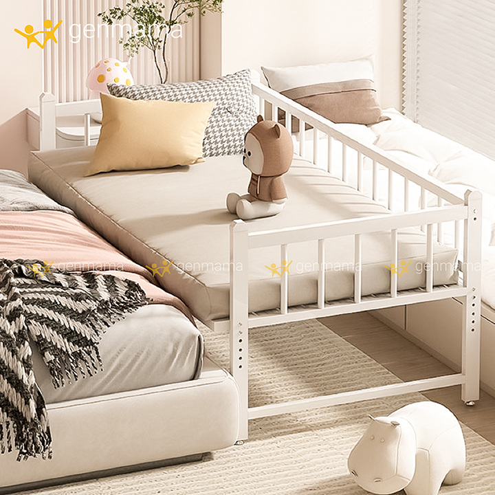 Giường ghép cho bé, ghép cạnh giường ba mẹ nâng hạ độ cao tùy chỉnh chất liệu sắt cao cấp phủ sơn tĩnh điện Epoxy