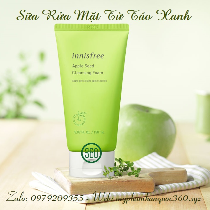 Sữa rửa mặt từ táo Xanh Innisfree Apple Seed Deep Cleansing Foam 150ml, chất lượng đảm bảo an toàn đến sức khỏe người sử dụng, cam kết hàng đúng mô tả