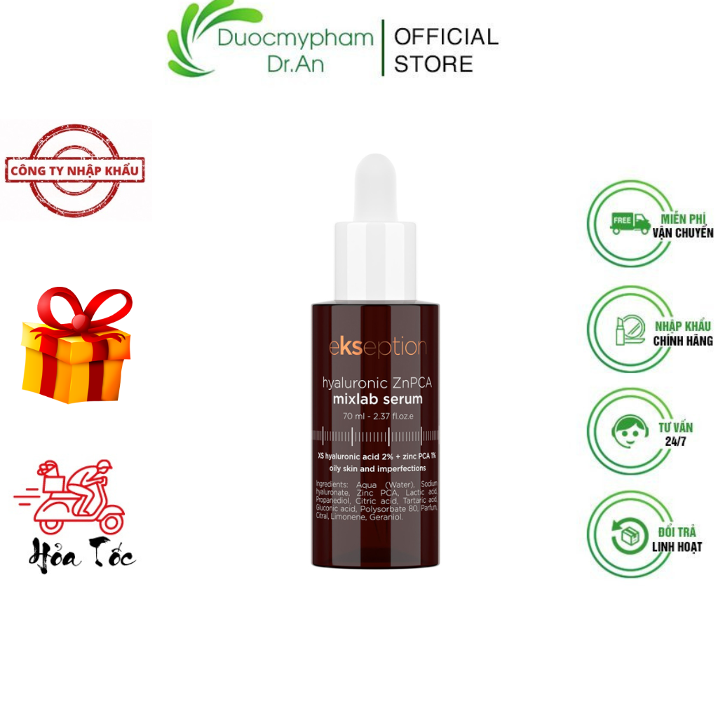 HÀNG NHẬP KHẨU - Ekseption Hyaluronic ZnPCA Mixlab Serum HA + 1% ZnPCA Serum ngừa giảm mụn kiềm dầu kiểm soát nhờn 75ml - DuocmyphamDrAn