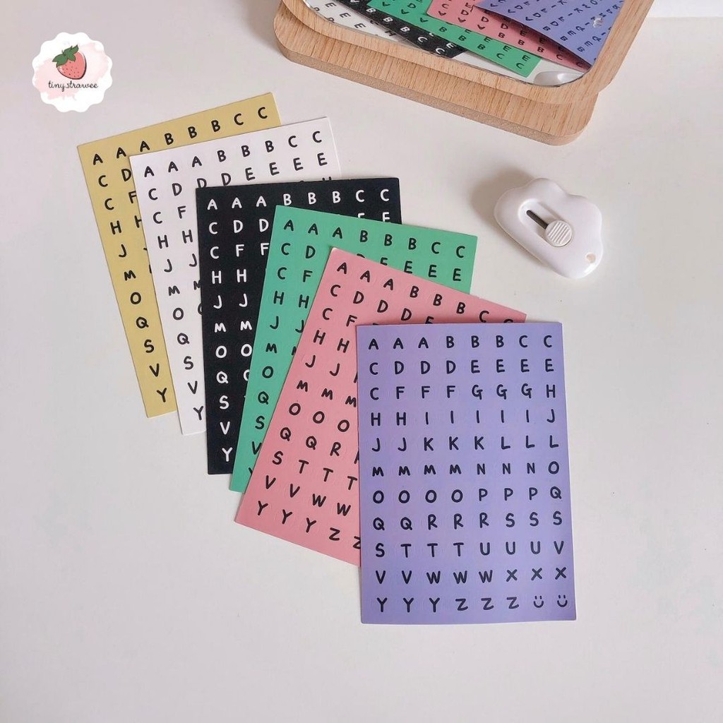Set 6 Alphabet Sticker tone pastel