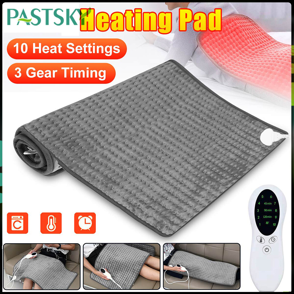  PASTSKY 50x100cm Electric Heating Pad Blanket Therapy Physiotherapy Washable Flexible Fast Heating Relieve Period Pain Warm Belt Hot Kneepad Compress 10 Level Smart Timing 