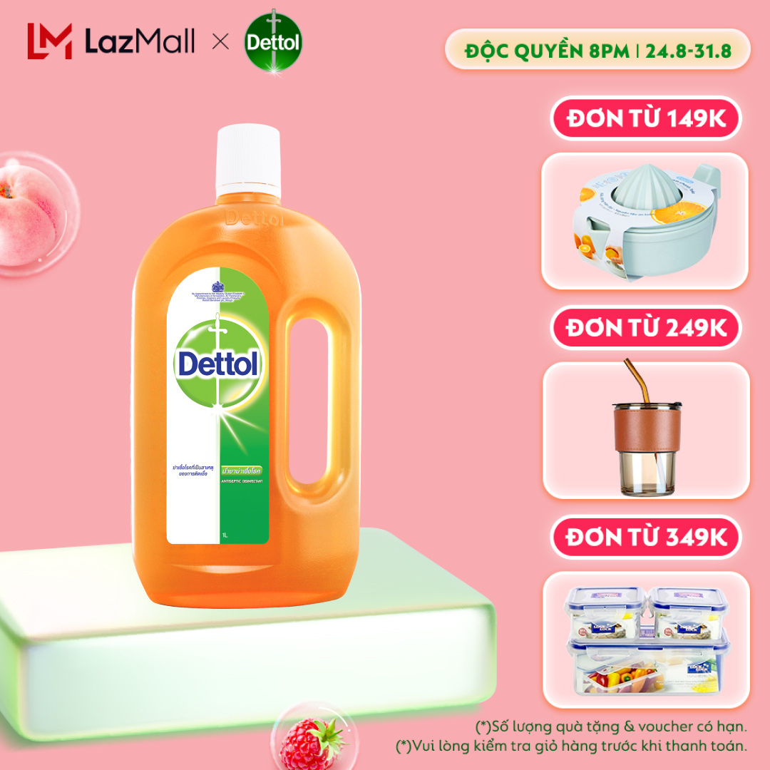 Dettol dung dịch diệt khuẩn khử mùi đa năng, chai 1L