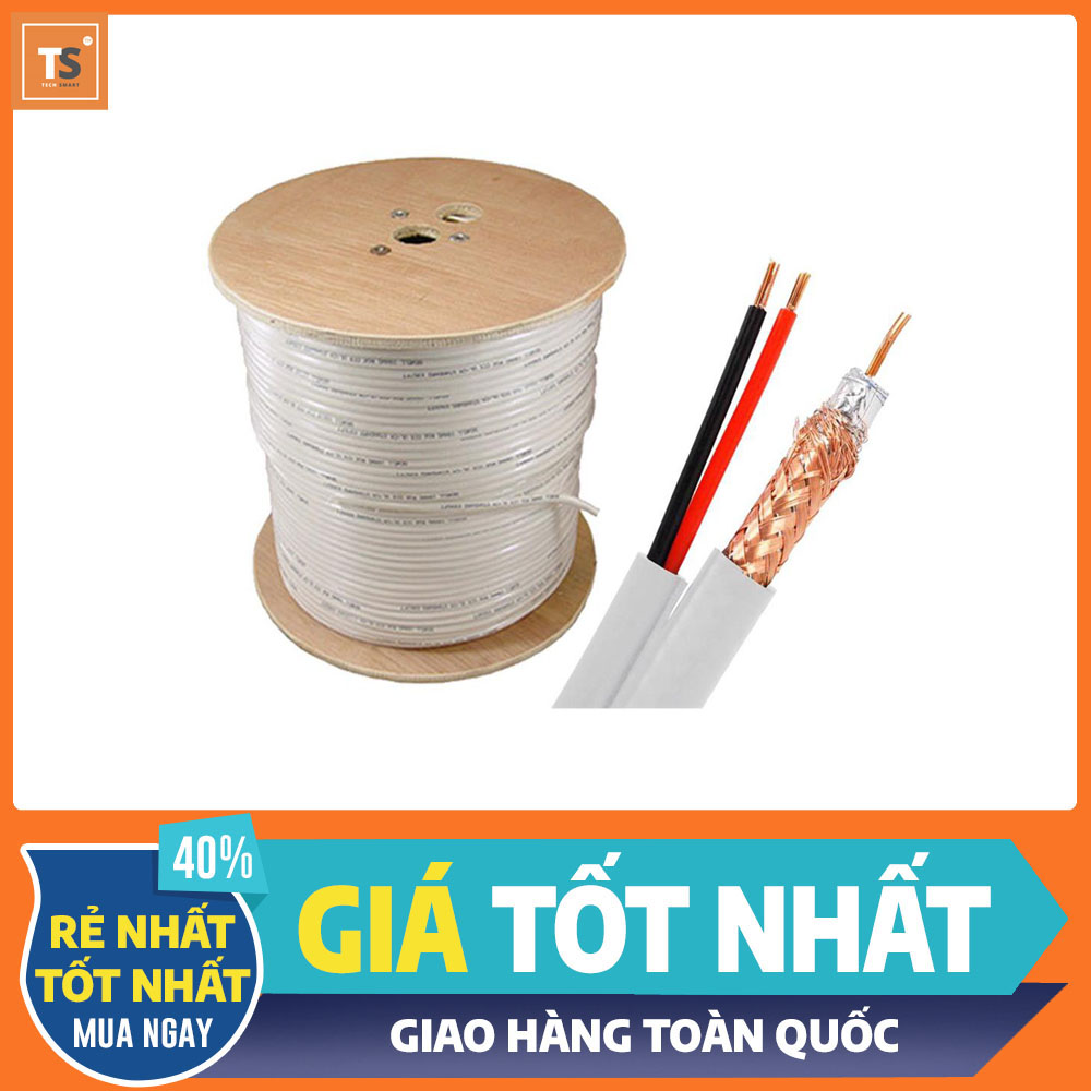 Cuộn Cáp Đồng Trục Liền Nguồn 200 Mét - Cáp Tín Hiệu Camera