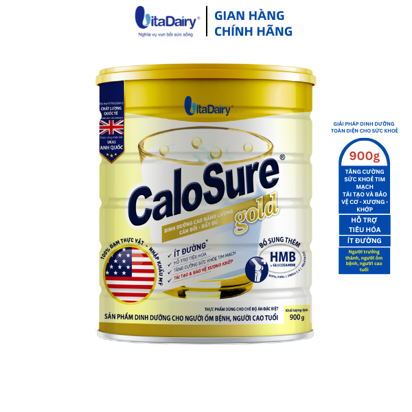 Sữa bột Calosure Gold ít đường 900g giúp tăng cường sức khỏe tim mạch