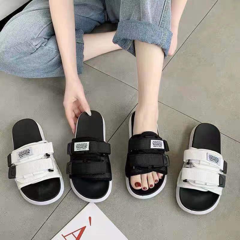 Dép lê nam nữ 2 quai ngang ulzzang phong cách hàn quốc cực xinh xắn, đế cao su, đi cực êm - Kèm hộp