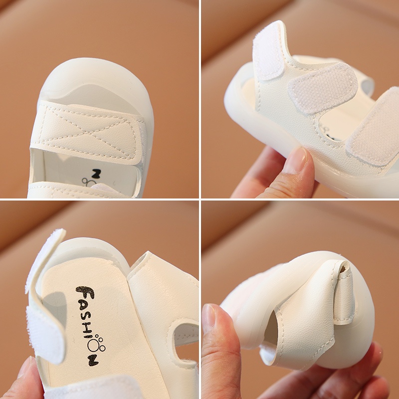 Dép sandal tập đi cho bé trai từ 1 - 4 tuổi quai dán ngang đế mềm nhẹ êm chân
