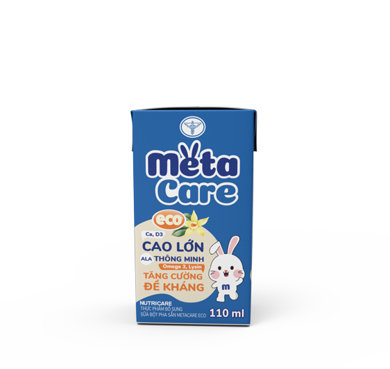 Thùng sữa nước Nutricare Metacare ECO (110ml x 48 hộp) - phát triển toàn diện cho trẻ từ 1 tuổi