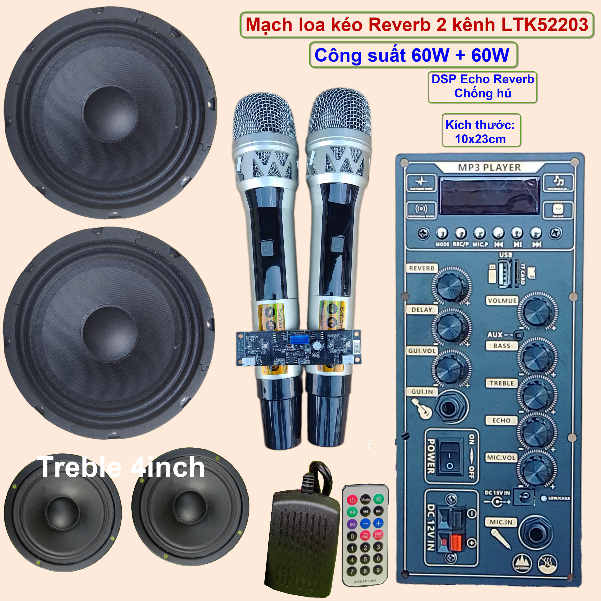 Mạch loa kéo reverb 2 tấc 5 đôi ltk52203