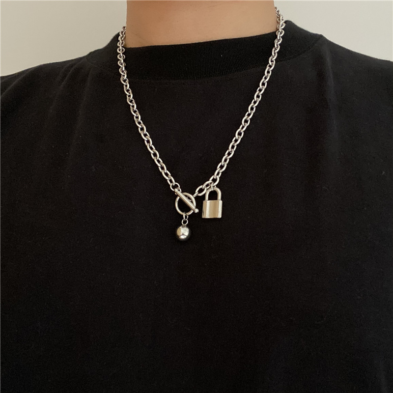 Dây chuyền nam mặt ổ khóa kiểu dáng Hiphop - vòng cổ nam nữ cool ngầu