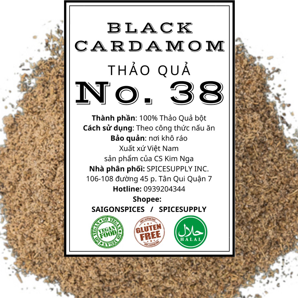 500g black cardamom ground 500g bột thảo quả việt nam nguyên chất