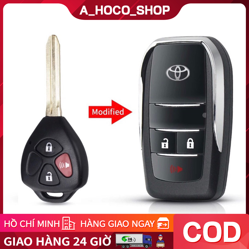 Vỏ độ chìa khoá gập xe toyota camry, fortuner, vios, yaris, innova, hilux, altis v702