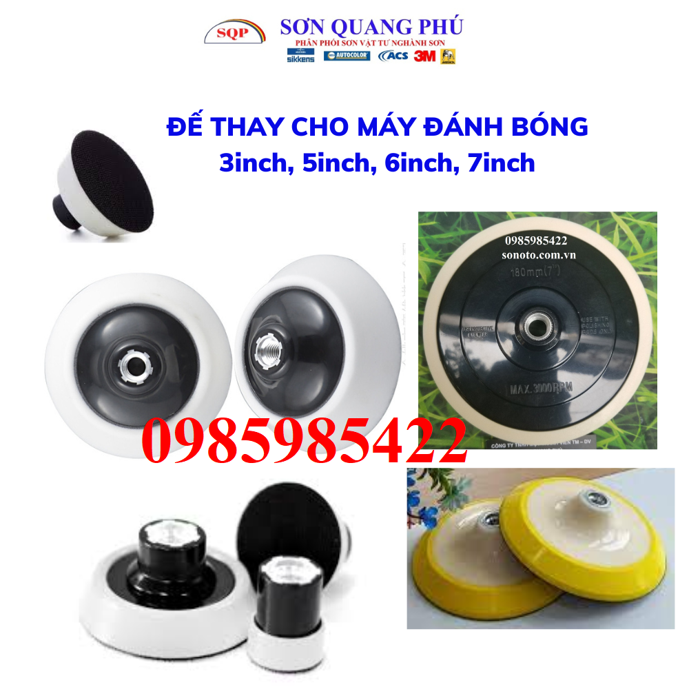 Đế phớt 3inch 5inch 6inch 7inch thay cho máy đánh bóng, đế dính cao cấp Đế phớt thay cho máy đánh bóng đế mềm, phụ kiện máy đánh bóng SONQUANGPHU8856