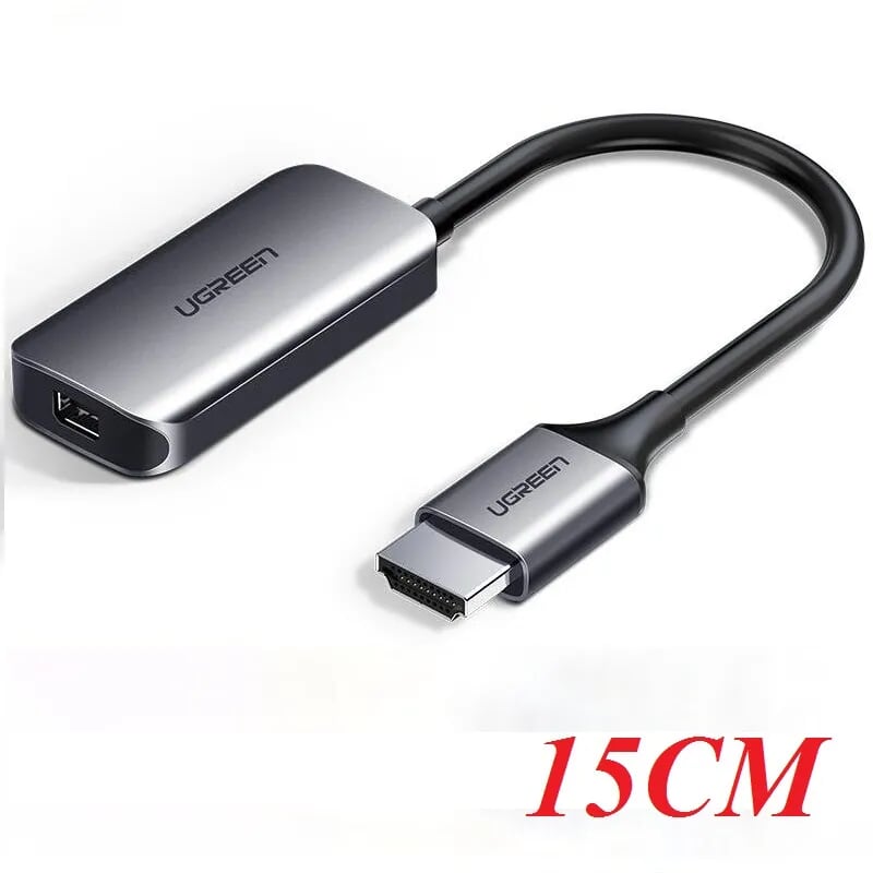 Ugreen 60352 10cm cáp hdmi ra mini displayport hỗ trợ 4k*2k 30hz màu xám cm239