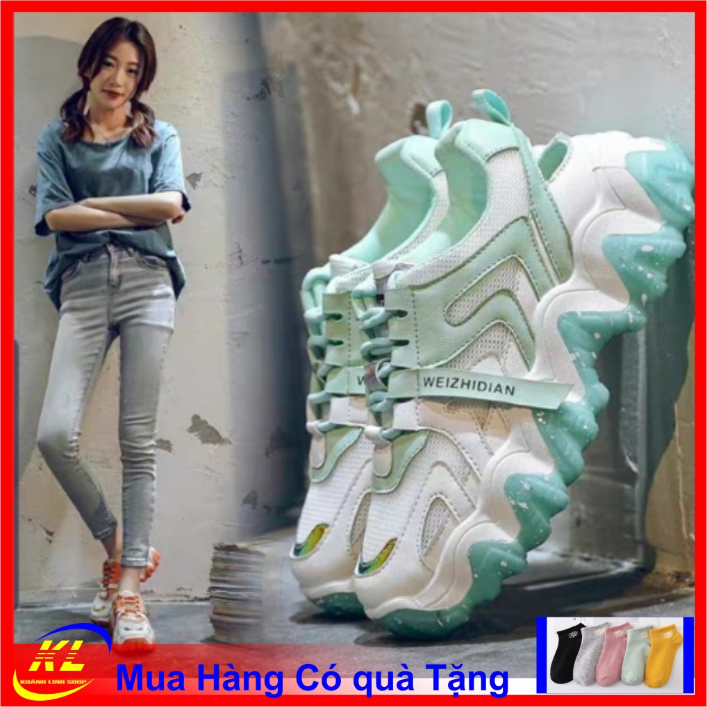 [Hoàn Tiền 15%][HOT TREND 2020] Giày Thể Thao Nữ Đẹp Gía Rẻ,Giay Thể Thao Nữ Gắn Mác WEIZ kết hợp Lưới Thoáng Tăng Chiều Cao Đế nhẹ đẹp