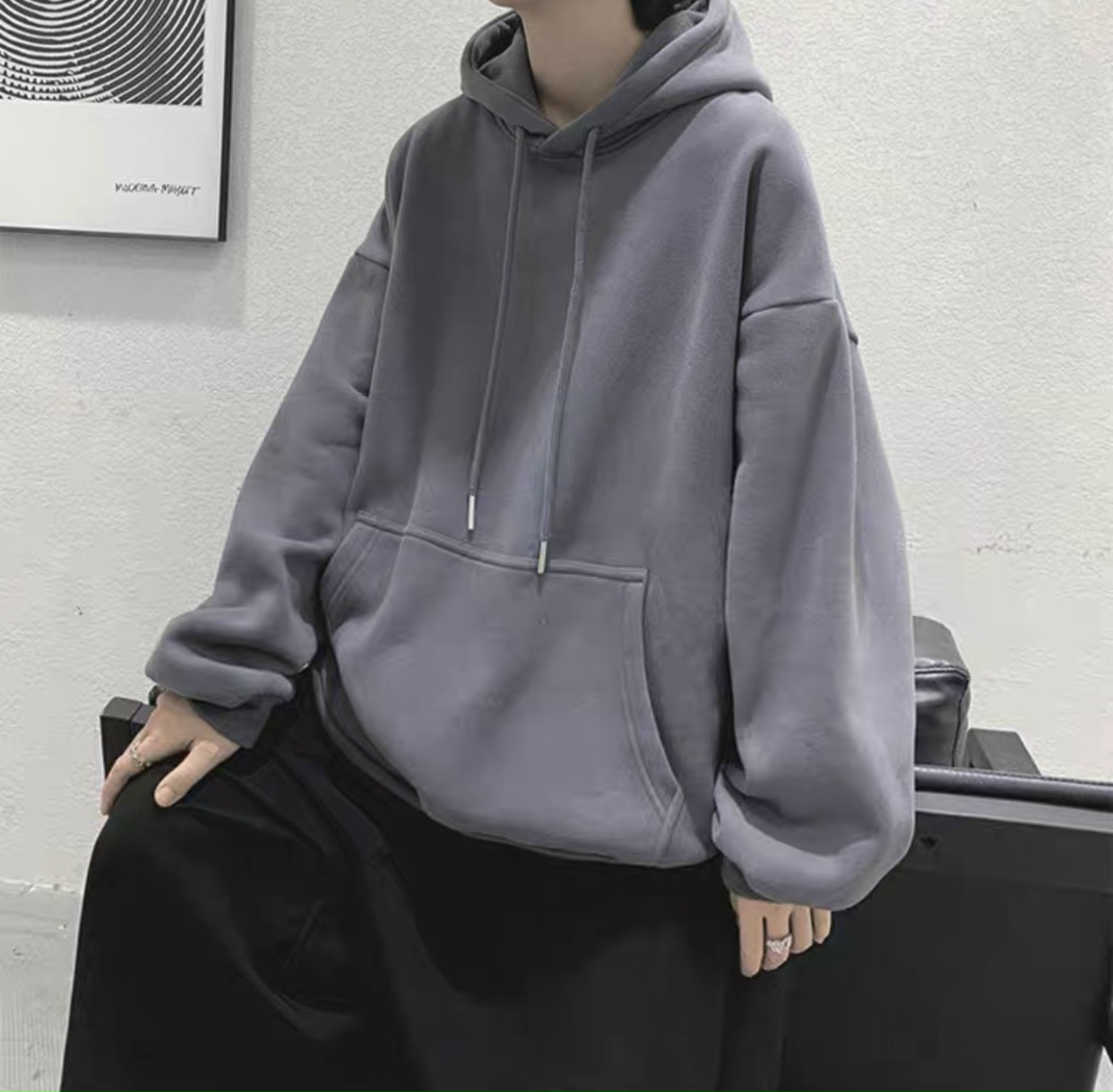 Áo hoodie nỉ ngoại form rộng chuẩn form unisex phong cách năng động thoải mái