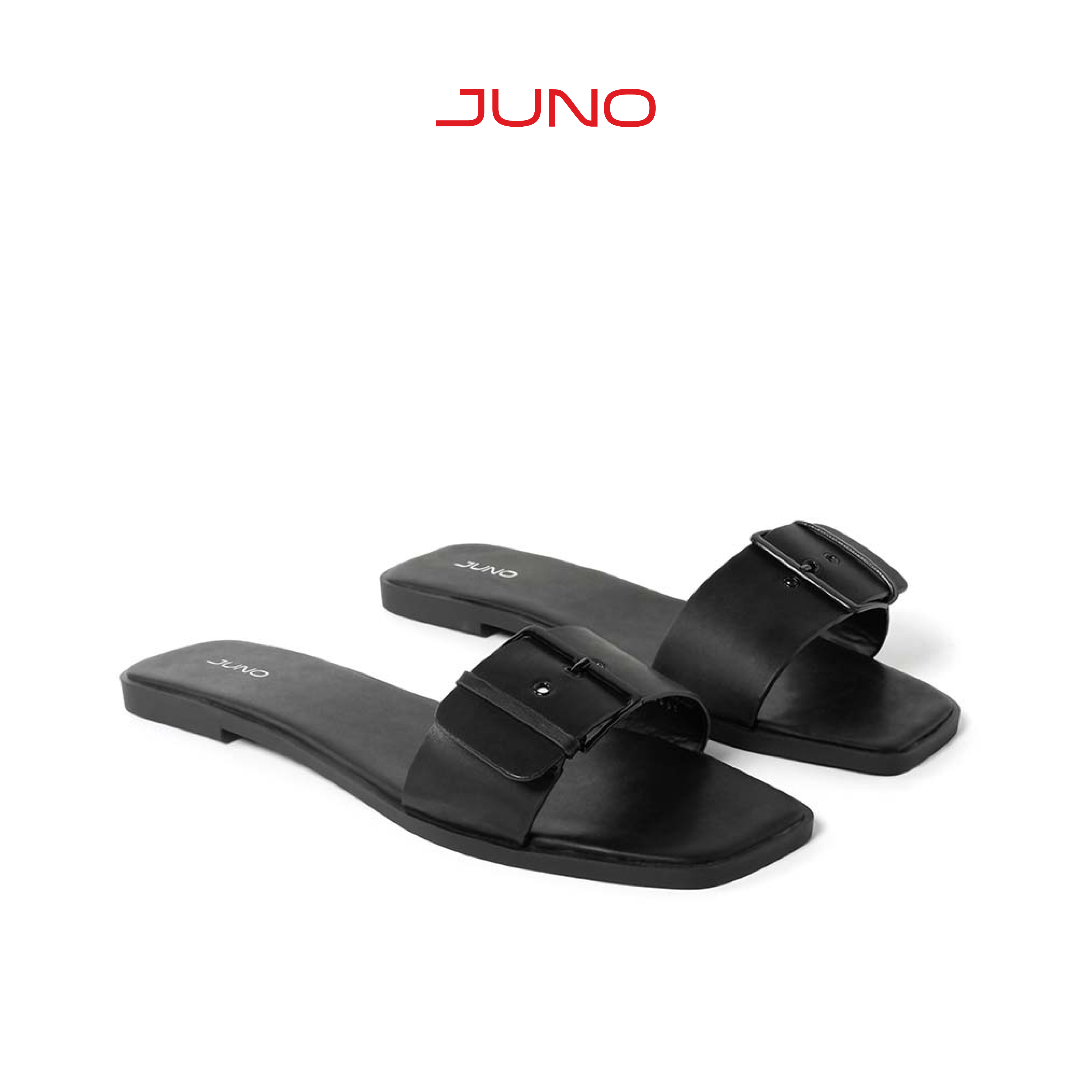 Dép Bệt Nữ 1cm Quai Ngang JUNO Mũi Vuông SD01095