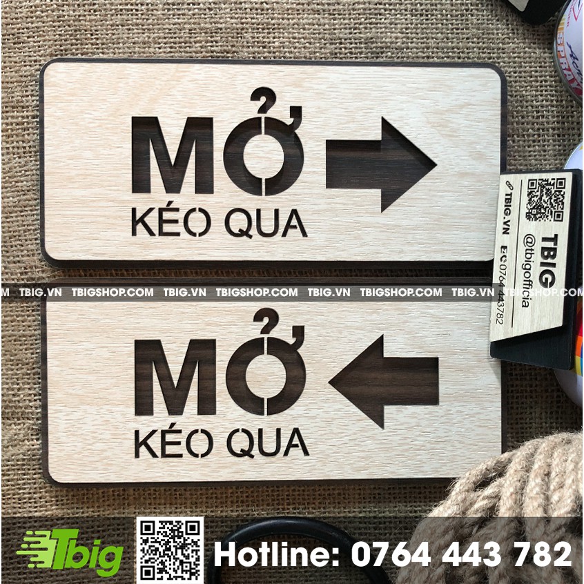 Bảng chỉ dẫn kéo cửa qua trái phải